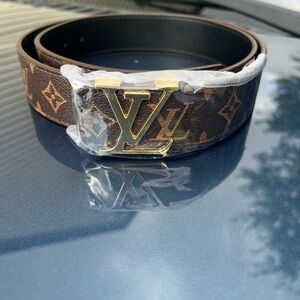 Louis Vuitton Brown and Gold Monogram Belt